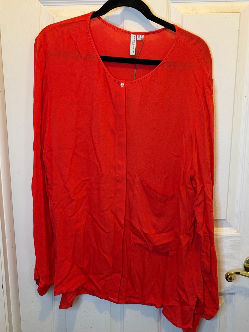 Katherine Barclay Tomato-Red 100% Viscose Blouse